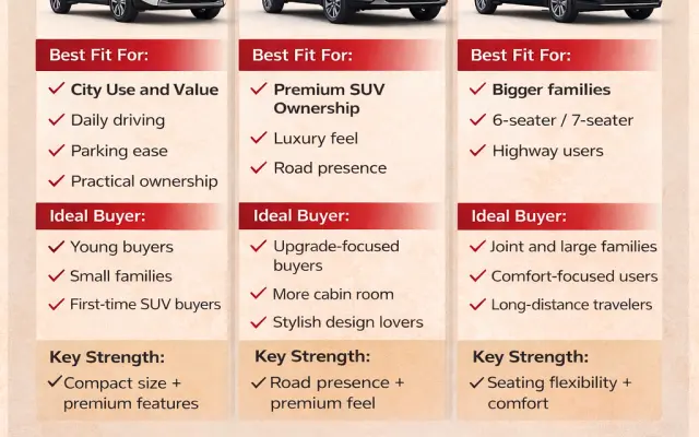Kia Sonet Seltos and Carens on-road price comparison in Jaipur